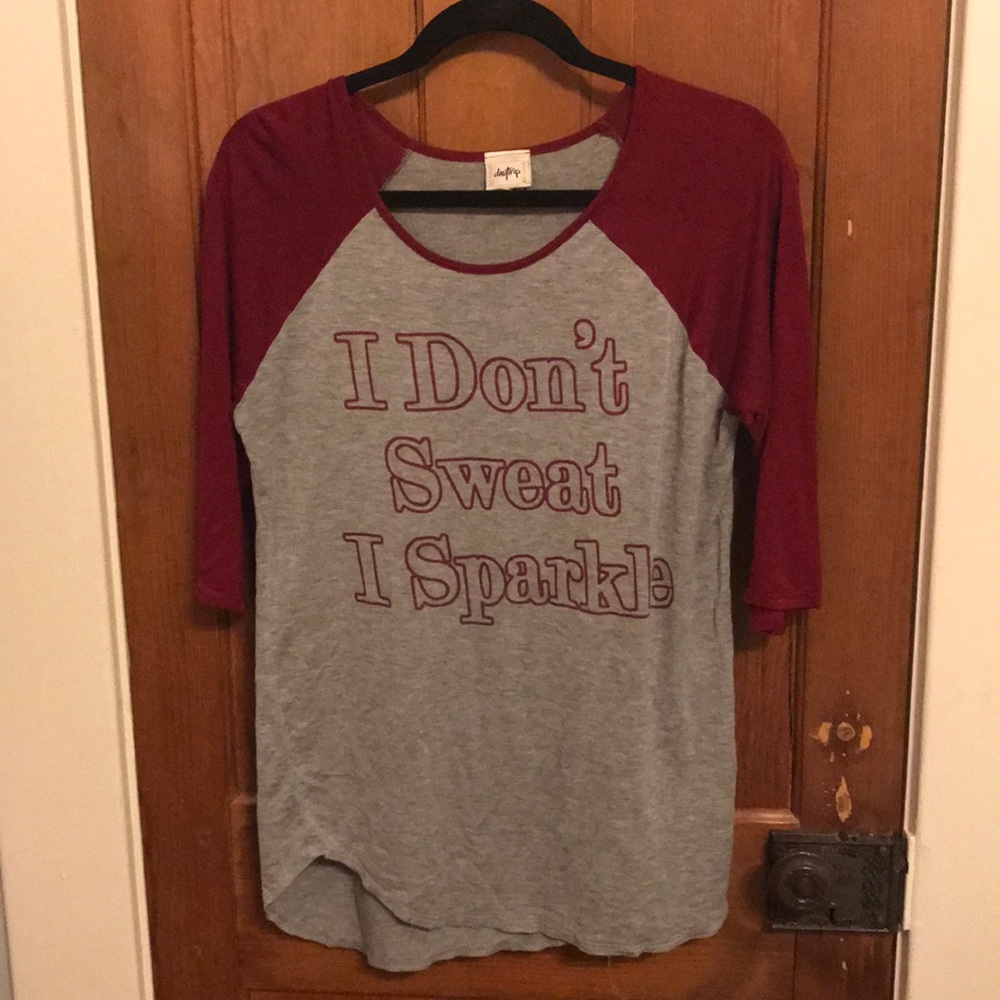 Maroon / grey Baseball tee